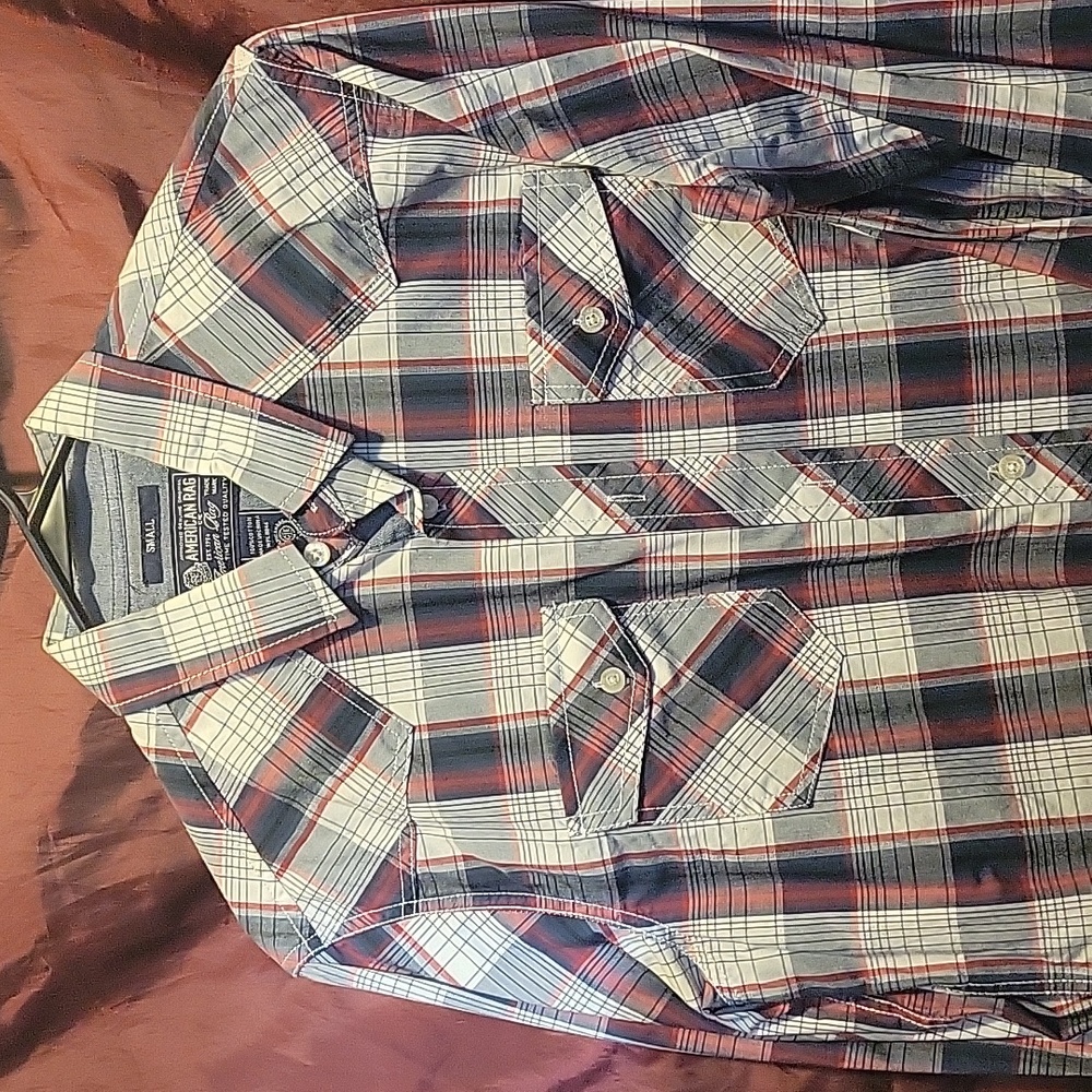 American Rag long sleeve button-up sz SM plaid